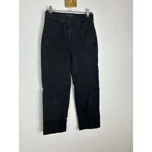 J.Crew Black Petite Cropped Chino Pants Size 00P Stretch Cotton Mid Rise Pants